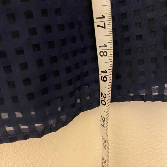 Maison Jules navy blue Double Layered chiffon gingham Mini Skirt Notte XXL - Picture 3 of 9